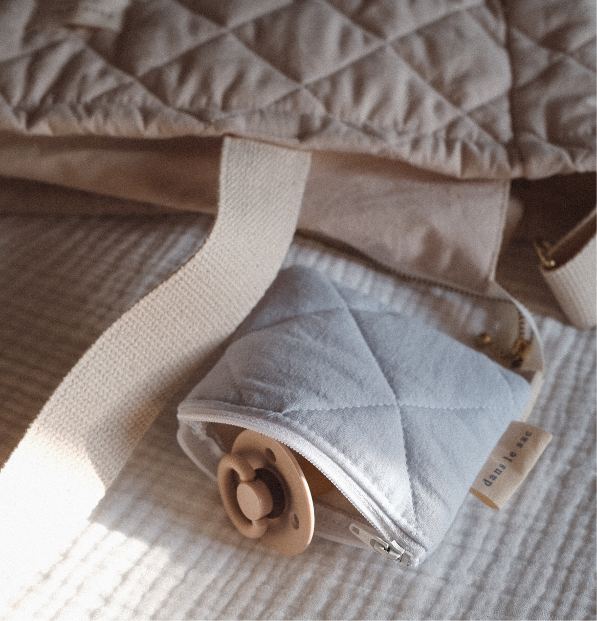 Porte-monnaie matelassé en coton