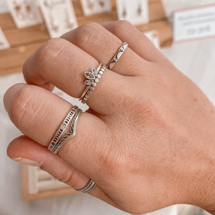 LOTUS | Bague en argent sterling 925 et zircons