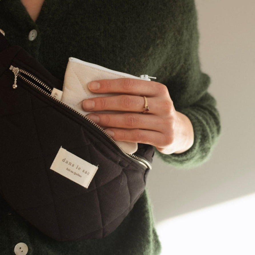 Porte-monnaie matelassé en coton