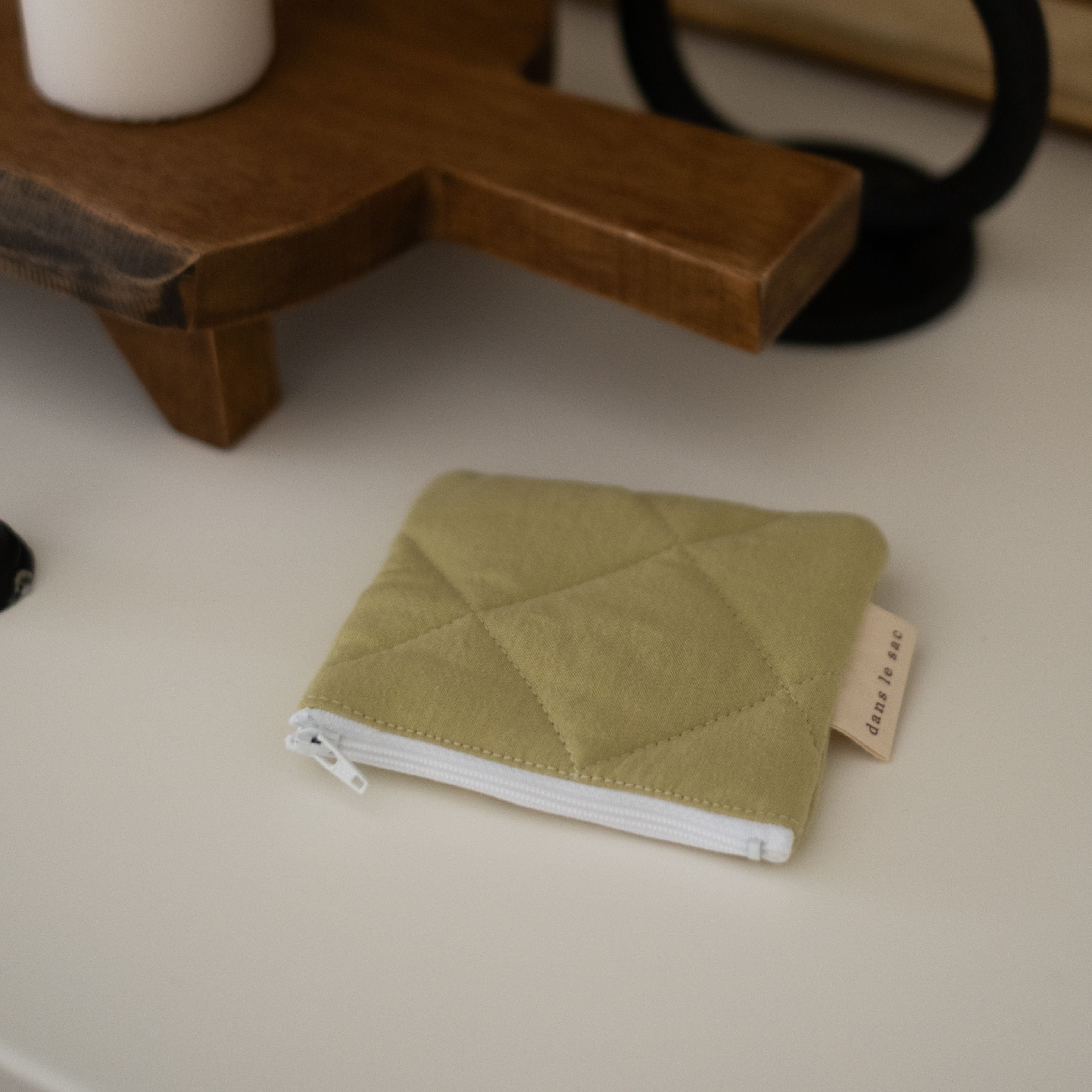 Porte-monnaie matelassé en coton