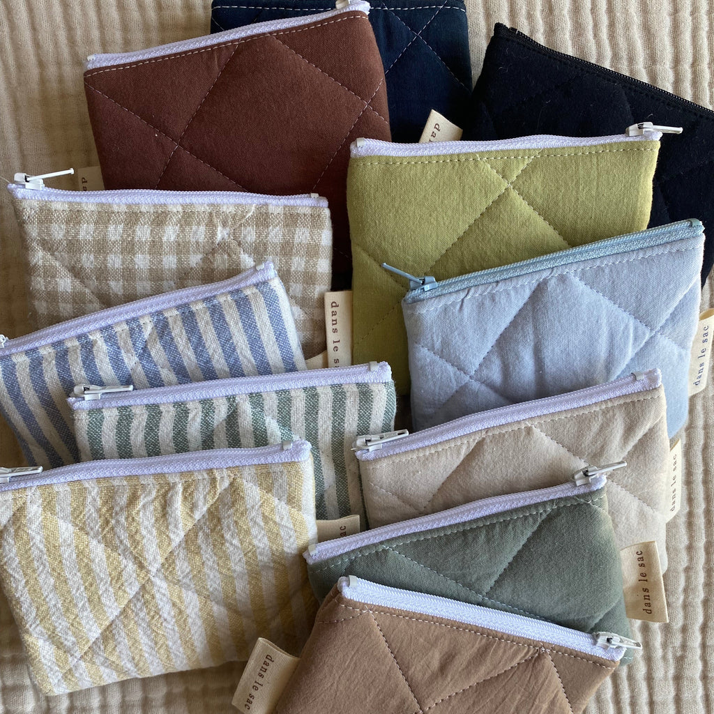 Porte-monnaie matelassé en coton