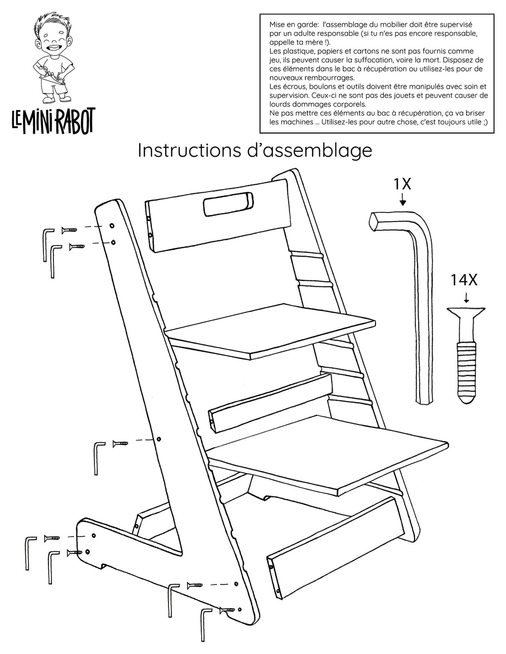 Chaise évolutive en bois pour enfants -Le Mini Evolue