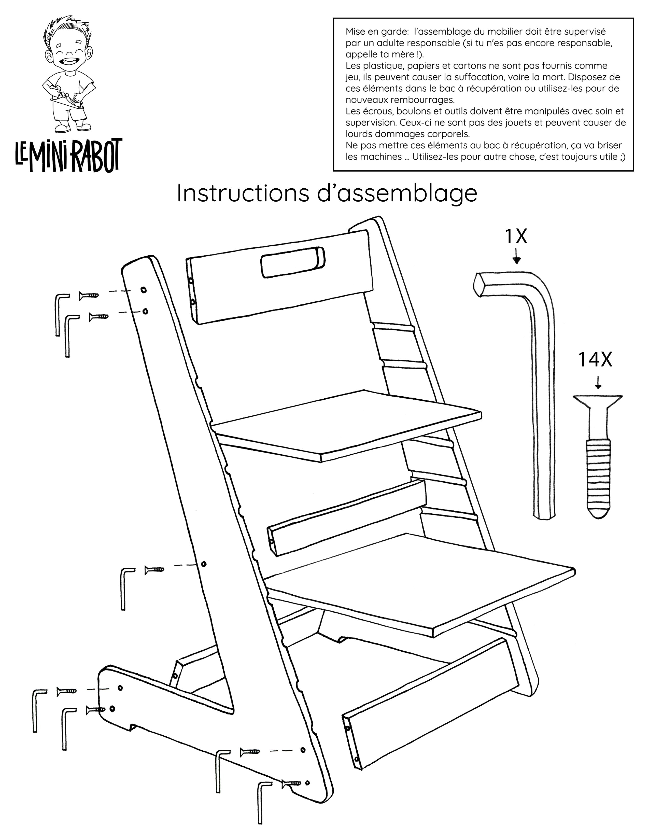 Chaise évolutive en bois pour enfants -Le Mini Evolue
