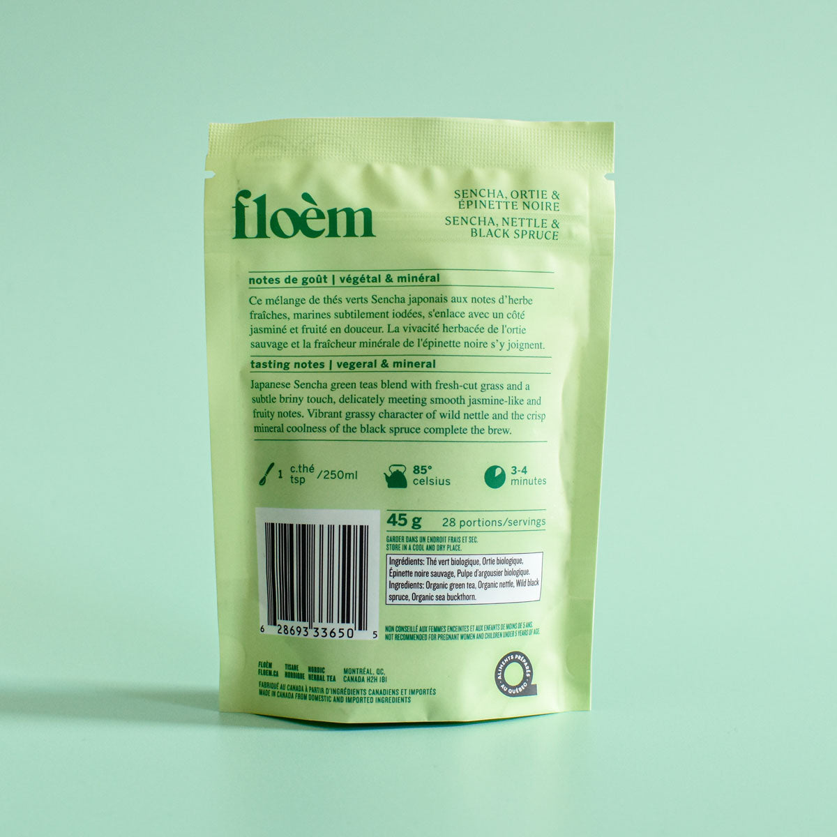 Thé en vrac - Thé vert Sencha, Ortie & Épinette noire